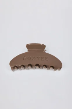 Oh Polly Gym Accessories^Medium Claw Clip in Taupe Brown TaupeBrown
