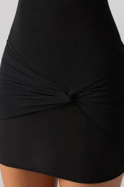 Oh Polly Fall Outfits^Mesh Cap Sleeve Cut Out Mini Dress in Black