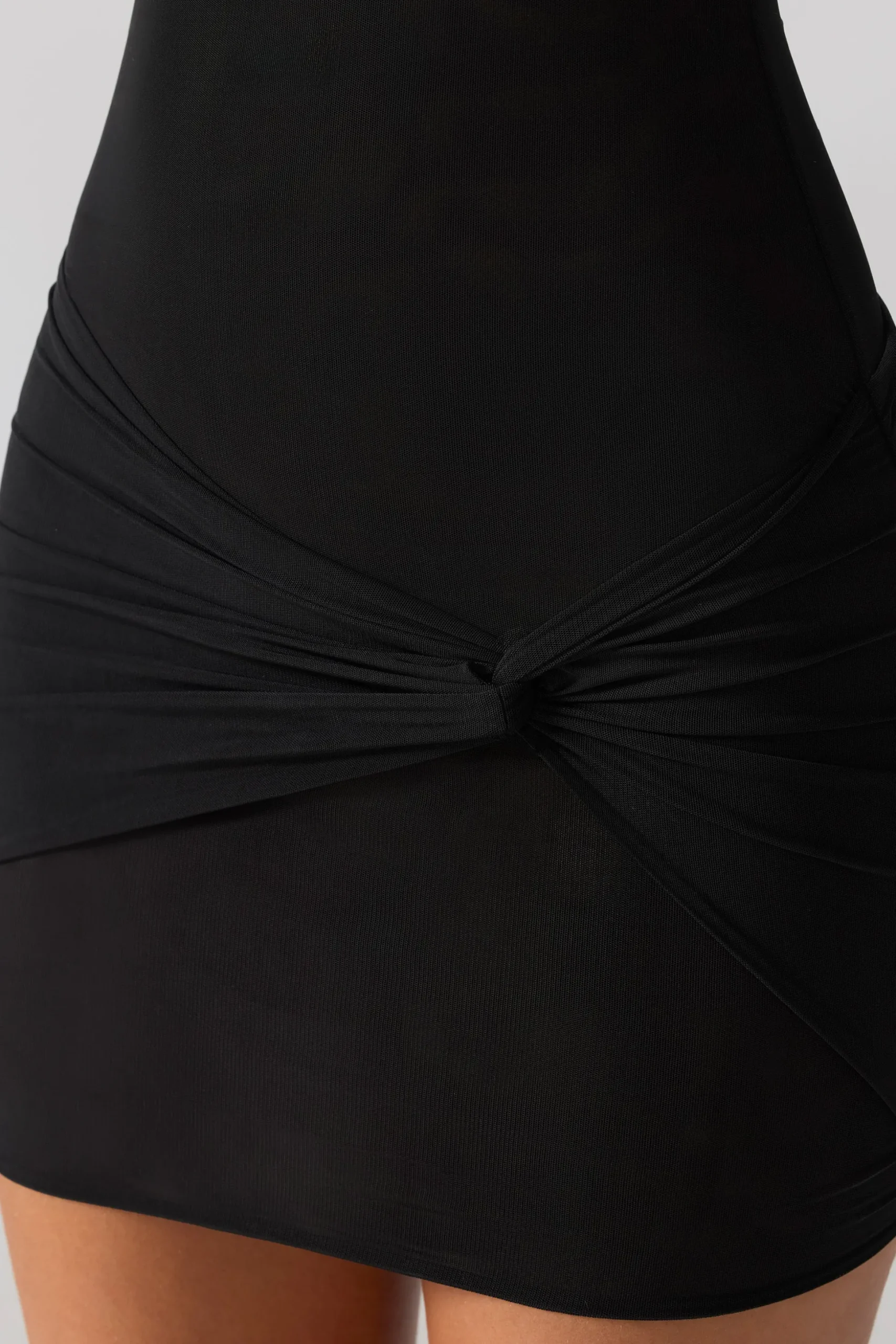 Oh Polly Fall Outfits^Mesh Cap Sleeve Cut Out Mini Dress in Black