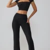 Oh Polly Bottoms | Fall Outfits^Mesh Mid Rise Twist Overlay Flare Trousers in Black