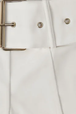 Oh Polly Women'S Clothing Sale - $65 And Under^Metallic Belted Mid-Rise Flared Trousers in Ivory