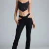 Oh Polly Women'S Clothing Sale - $65 And Under | Women'S Clothing Sale - $40 And Under^Metallic Cut-Out Low-Rise Flared Trousers in Black