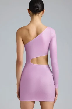 Oh Polly Women'S Clothing Sale - $65 And Under | Women'S Clothing Sale - $40 And Under^Metallic Cut-Out One-Shoulder Mini Dress in Violet Pink VioletPink
