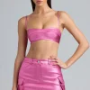 Oh Polly Women'S Clothing Sale - $65 And Under | Women'S Clothing Sale - $40 And Under^Metallic Denim Cropped Bralette in Deep Pink DeepPink