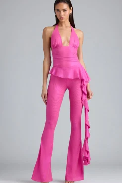Oh Polly Women'S Clothing Sale - $65 And Under | Women'S Clothing Sale - $40 And Under^Metallic Halterneck Bodysuit in Bubblegum Pink BubblegumPink