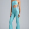 Oh Polly Women'S Clothing Sale - $65 And Under | Women'S Clothing Sale - $40 And Under^Metallic Ruched Cut-Out Flared Jumpsuit in Ice Blue IceBlue