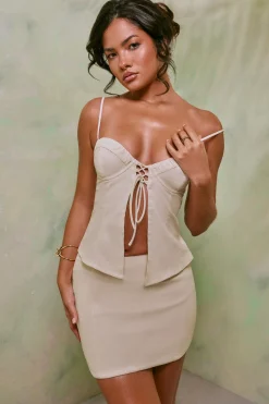 Oh Polly Women'S Clothing Sale - $65 And Under | Women'S Clothing Sale - $40 And Under^Mid Rise Linen Mini Skirt in White