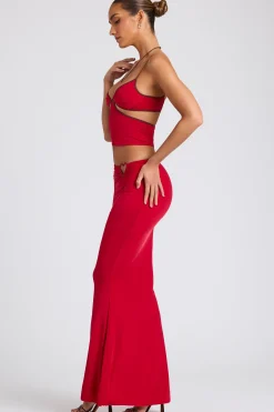 Oh Polly Women'S Clothing Sale - $65 And Under | Women'S Clothing Sale - $40 And Under^Mid Rise Maxi Skirt in Fire Red FireRed