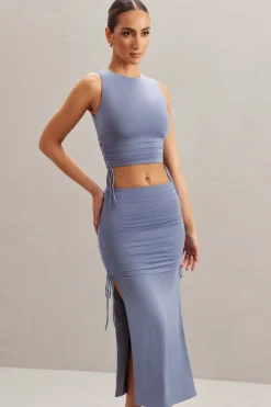 Oh Polly Women'S Clothing Sale - $65 And Under | Women'S Clothing Sale - $40 And Under^Mid Rise Midi Skirt in Blue