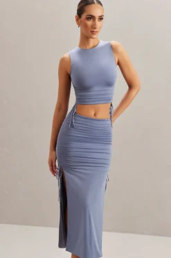 Oh Polly Women'S Clothing Sale - $65 And Under | Women'S Clothing Sale - $40 And Under^Mid Rise Midi Skirt in Blue