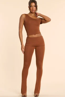 Oh Polly Women'S Clothing Sale - $65 And Under | Women'S Clothing Sale - $40 And Under^Mid Rise Modal Cashmere Blend Trousers in Chestnut Brown ChestnutBrown