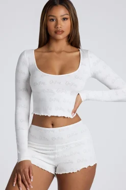 Oh Polly Women'S Clothing Sale - $65 And Under | Women'S Clothing Sale - $40 And Under^Mid Rise Pointelle Mini Shorts in White