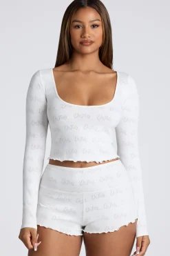 Oh Polly Women'S Clothing Sale - $65 And Under | Women'S Clothing Sale - $40 And Under^Mid Rise Pointelle Mini Shorts in White