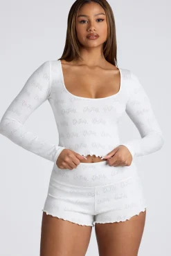 Oh Polly Women'S Clothing Sale - $65 And Under | Women'S Clothing Sale - $40 And Under^Mid Rise Pointelle Mini Shorts in White