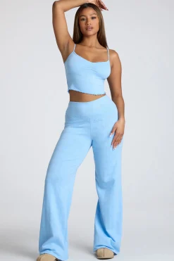 Oh Polly Women'S Clothing Sale - $65 And Under | Women'S Clothing Sale - $40 And Under^Mid Rise Straight Leg Pointelle Trousers in Baby Blue BabyBlue