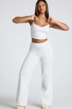 Oh Polly Women'S Clothing Sale - $65 And Under | Women'S Clothing Sale - $40 And Under^Mid Rise Straight Leg Pointelle Trousers in White