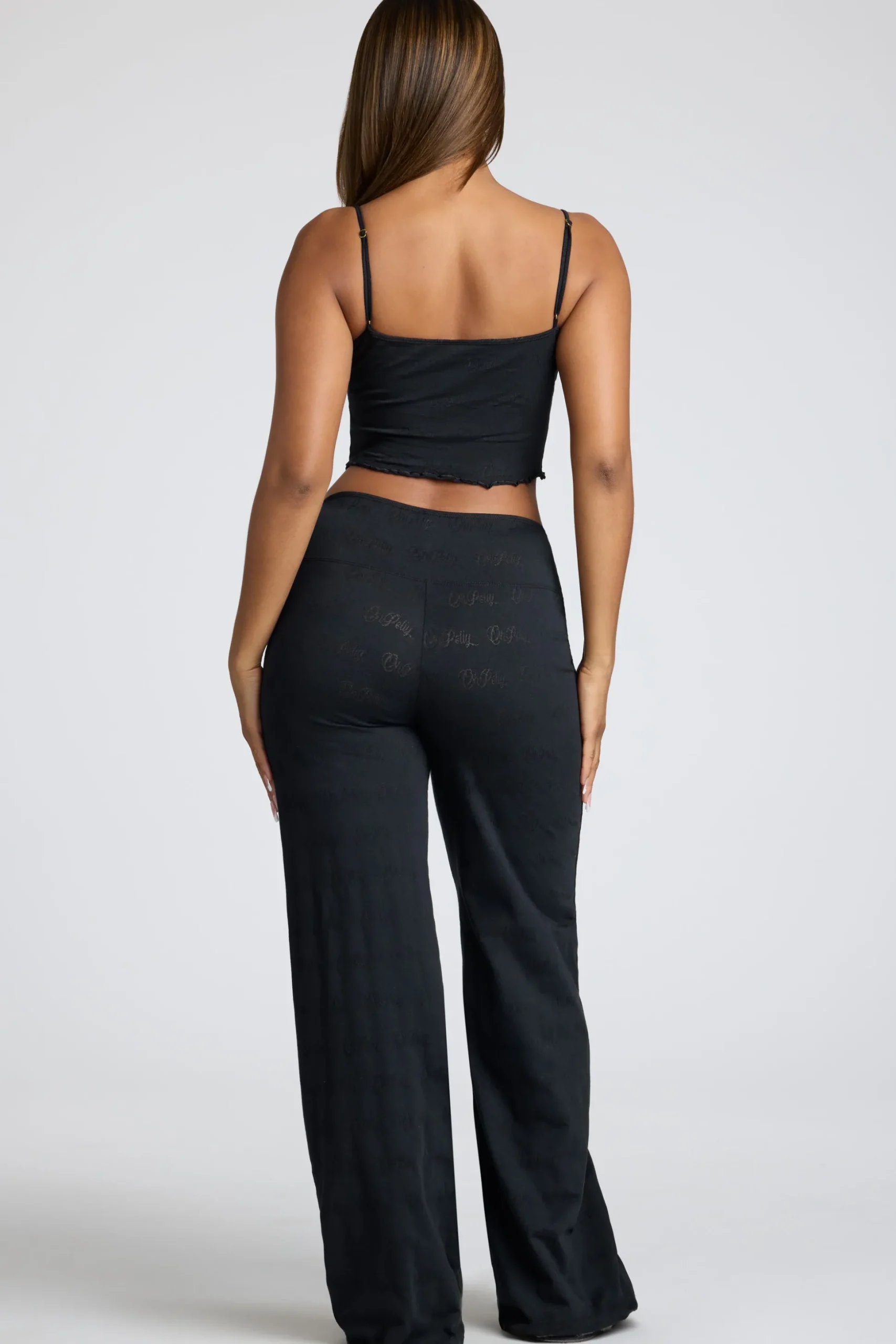 Oh Polly Women'S Clothing Sale - $65 And Under | Women'S Clothing Sale - $40 And Under^Mid Rise Straight Leg Pointelle Trousers in Black
