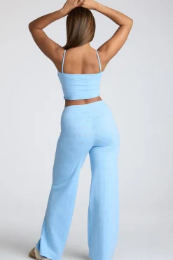 Oh Polly Women'S Clothing Sale - $65 And Under | Women'S Clothing Sale - $40 And Under^Mid Rise Straight Leg Pointelle Trousers in Baby Blue BabyBlue
