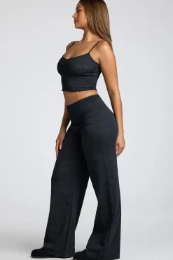 Oh Polly Women'S Clothing Sale - $65 And Under | Women'S Clothing Sale - $40 And Under^Mid Rise Straight Leg Pointelle Trousers in Black