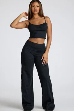 Oh Polly Women'S Clothing Sale - $65 And Under | Women'S Clothing Sale - $40 And Under^Mid Rise Straight Leg Pointelle Trousers in Black