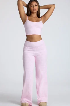 Oh Polly Women'S Clothing Sale - $65 And Under | Women'S Clothing Sale - $40 And Under^Mid Rise Straight Leg Pointelle Trousers in Baby Pink BabyPink