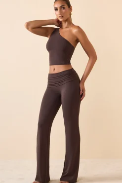 Oh Polly Bottoms | Co-Ords^Mid Rise Straight Leg Trousers in Chocolate Brown