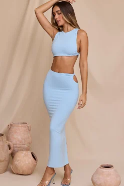Oh Polly Skirts & Skorts^Mid Rise Twist Maxi Skirt in Sky Blue SkyBlue