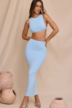 Oh Polly Skirts & Skorts^Mid Rise Twist Maxi Skirt in Sky Blue SkyBlue