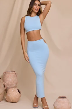 Oh Polly Skirts & Skorts^Mid Rise Twist Maxi Skirt in Sky Blue SkyBlue