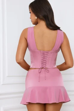 Oh Polly Skirts & Skorts | Bottoms^Mid-Rise Godet A-Line Mini Skirt in Mauve