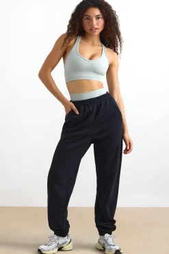 Oh Polly Tracksuits^Mid-Rise Joggers in Black