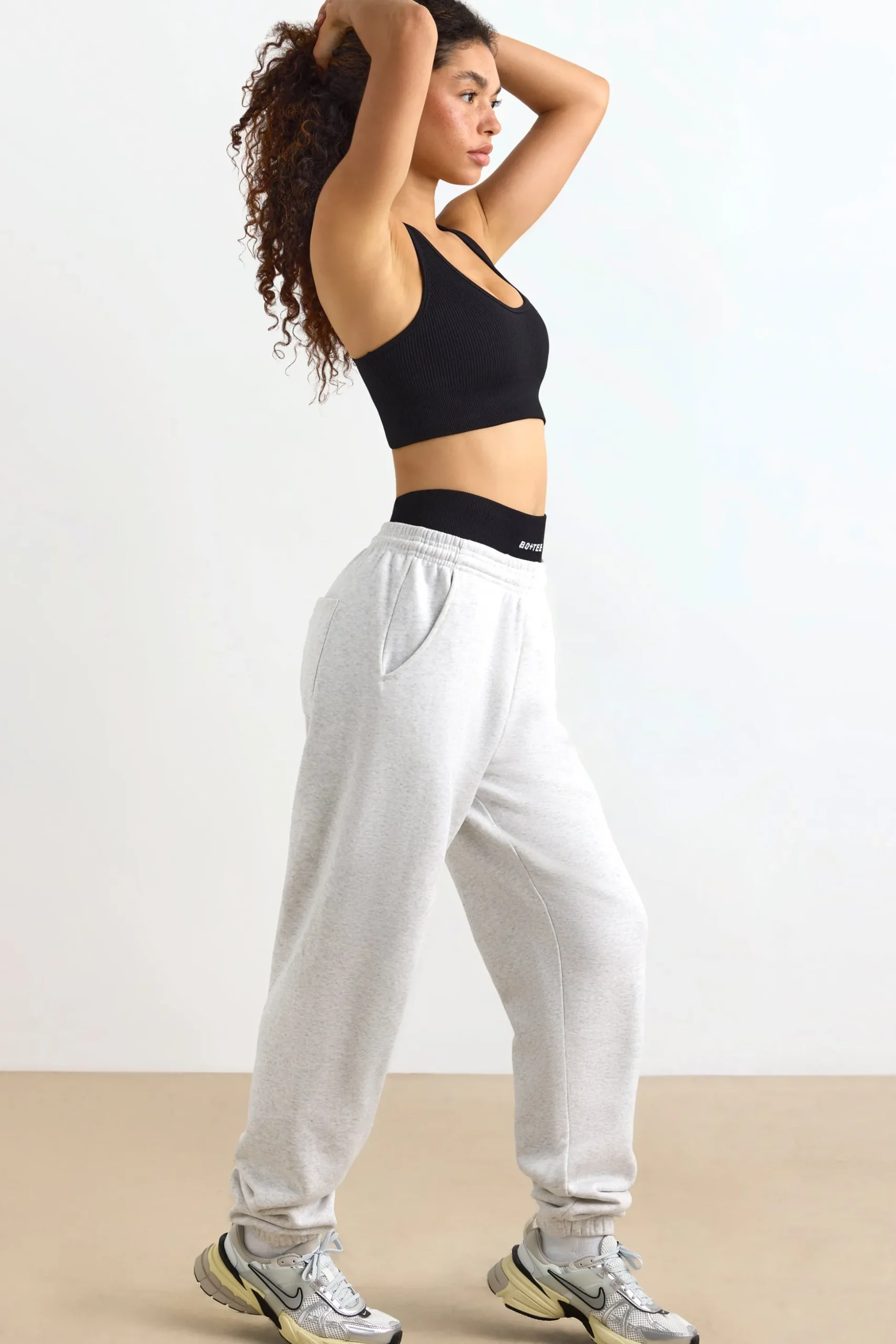 Oh Polly Tracksuits^Mid-Rise Joggers in Heather Grey HeatherGrey