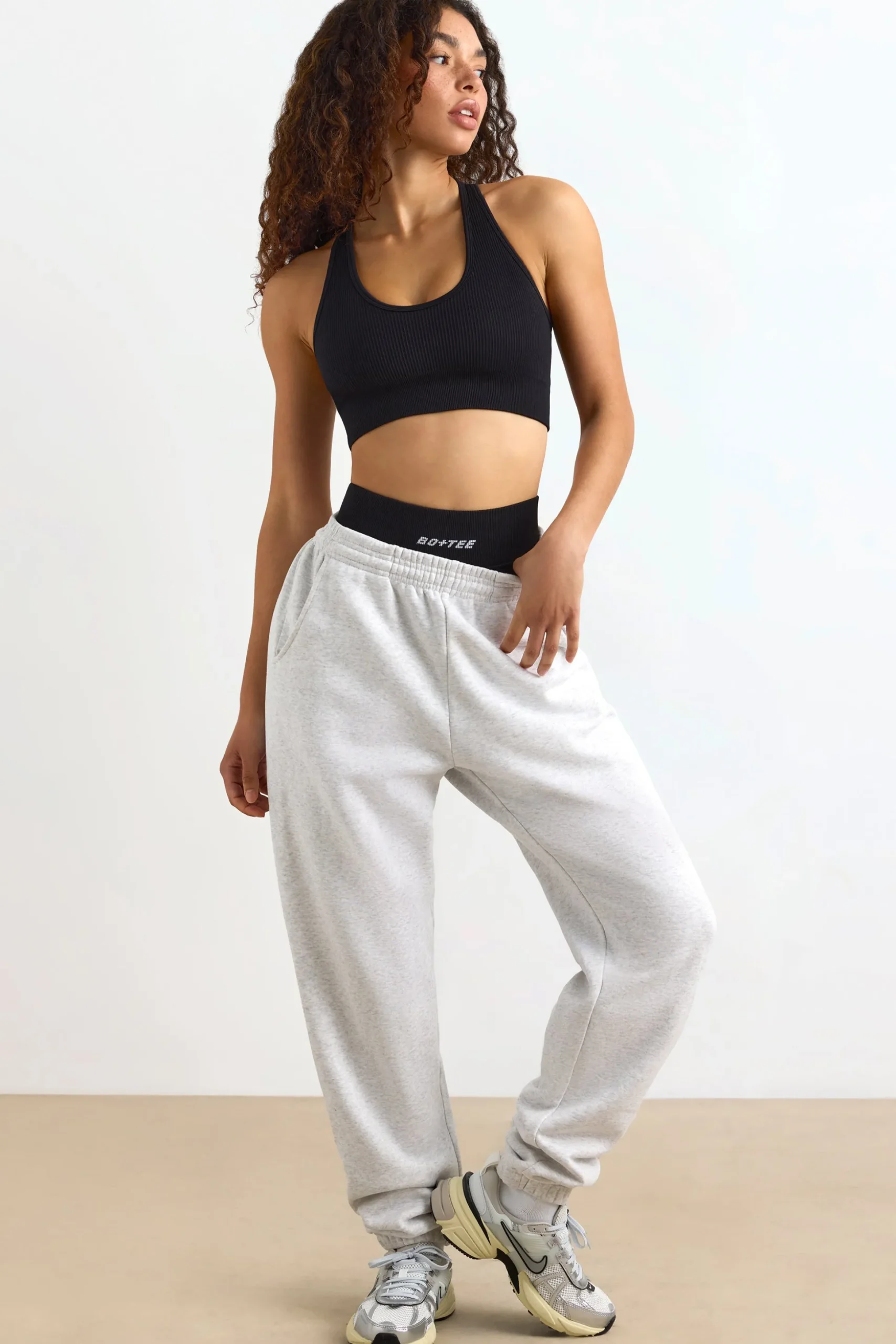 Oh Polly Tracksuits^Mid-Rise Joggers in Heather Grey HeatherGrey
