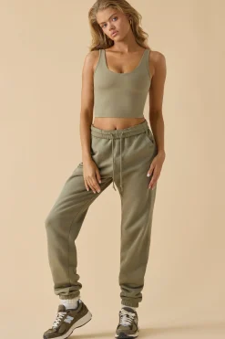 Oh Polly Tracksuits^Mid-Rise Joggers in Soft Olive SoftOlive