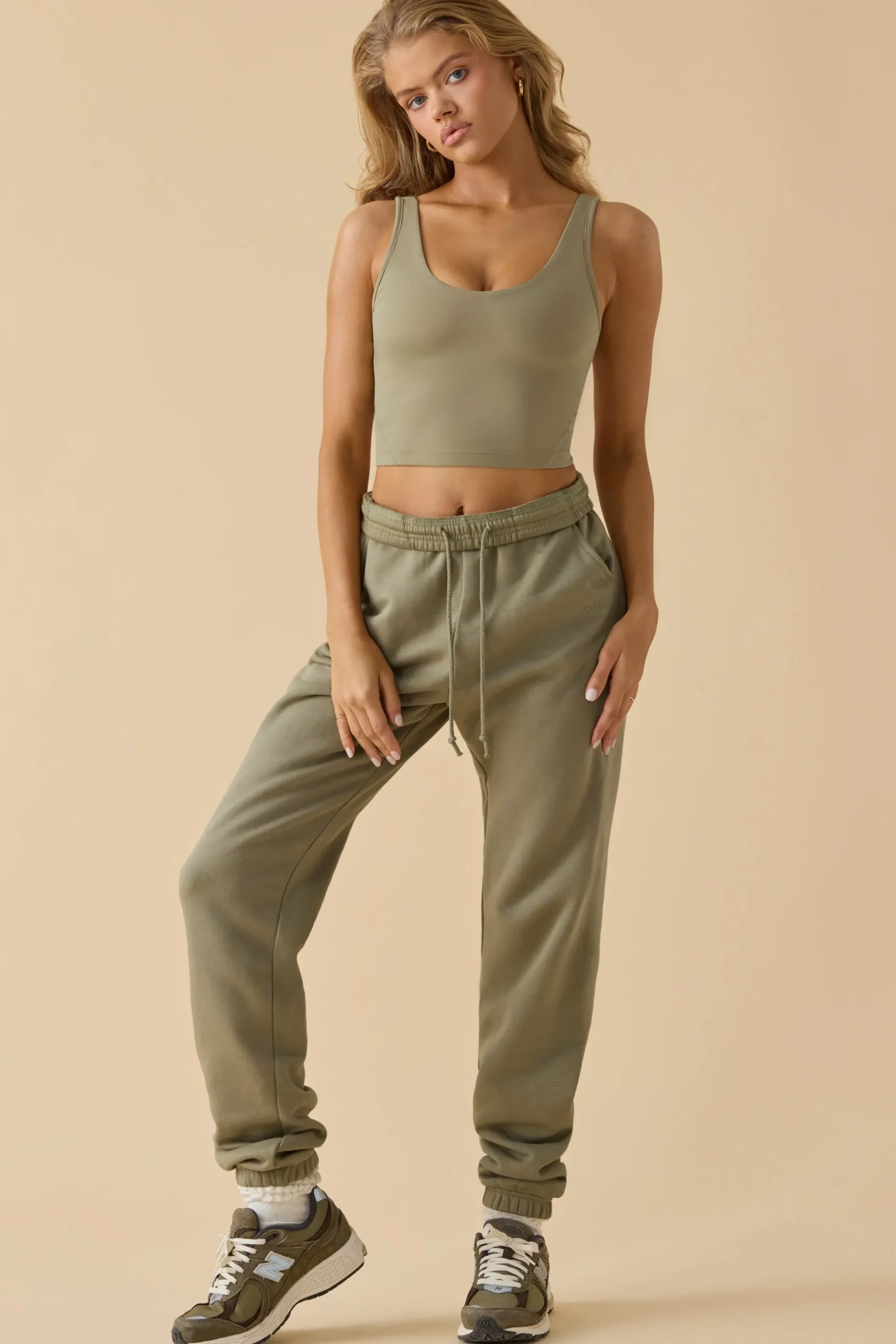 Oh Polly Tracksuits^Mid-Rise Joggers in Soft Olive SoftOlive