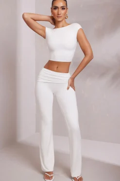 Oh Polly Bottoms | Elevated Essentials^Mid-Rise Straight Leg Trousers in White