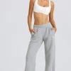 Oh Polly Tracksuits | Matching Sets^Mid-Rise Straight-Leg Joggers in Grey Marl GreyMarl