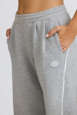 Oh Polly Tracksuits | Matching Sets^Mid-Rise Straight-Leg Joggers in Grey Marl GreyMarl