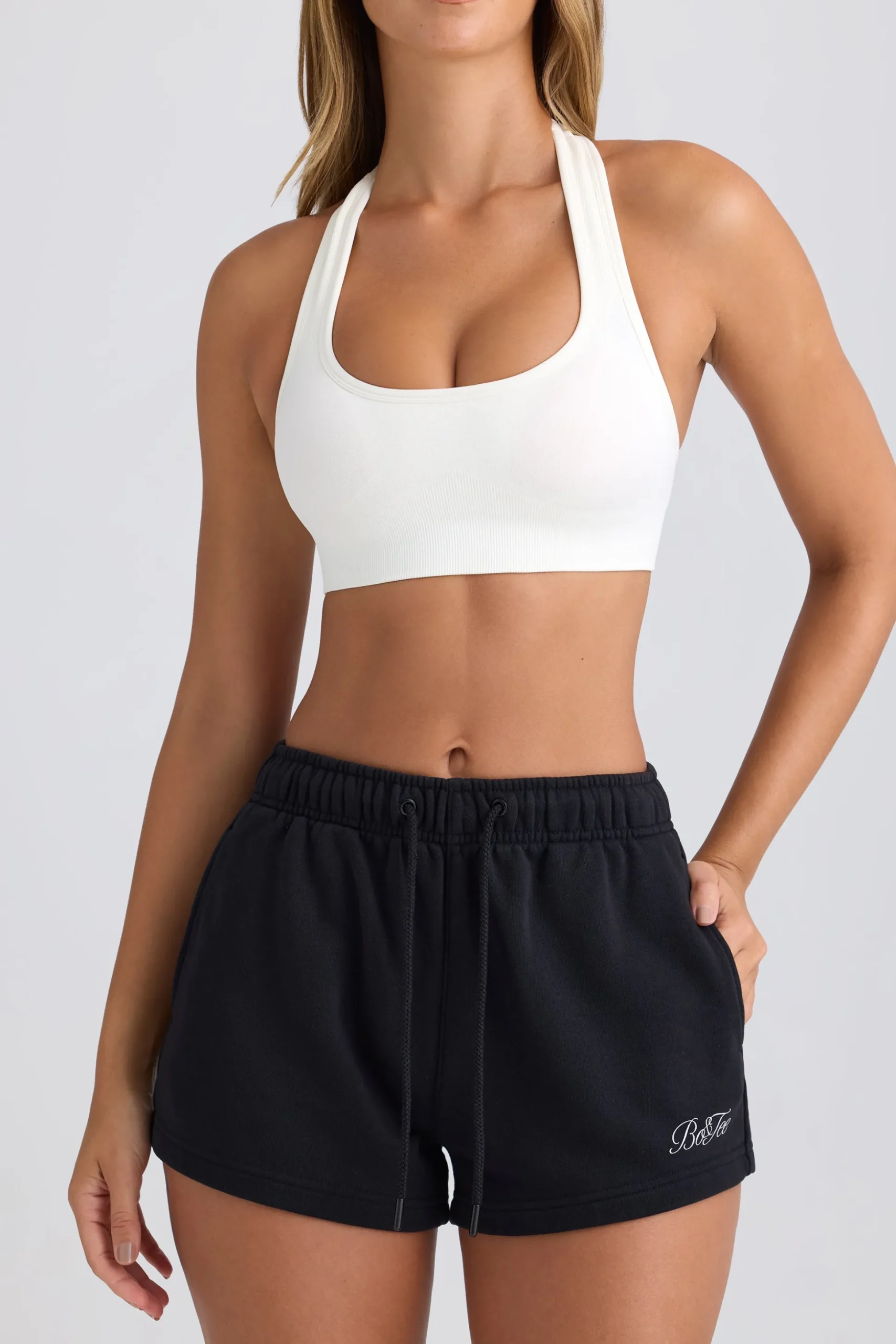 Oh Polly Matching Sets | Shorts^Mid-Rise Sweat Shorts in Black
