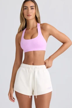 Oh Polly Matching Sets | Shorts^Mid-Rise Sweat Shorts in Eggshell