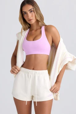 Oh Polly Matching Sets | Shorts^Mid-Rise Sweat Shorts in Eggshell