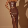 Oh Polly Women'S Clothing Sale - $65 And Under | Women'S Clothing Sale - $40 And Under^Mid-Rise Vegan Leather Maxi Skirt in Brown