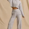 Oh Polly Knitwear | Tracksuits^Mid-Rise Wide-Leg Joggers in Ice Marl IceMarl