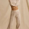 Oh Polly Knitwear | Tracksuits^Mid-Rise Wide-Leg Joggers in Cream Marl CreamMarl