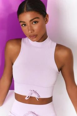 Oh Polly Women'S Clothing Sale - $65 And Under | Women'S Clothing Sale - $40 And Under^Miles Ahead Ribbed High Neck Crop Top in Lilac
