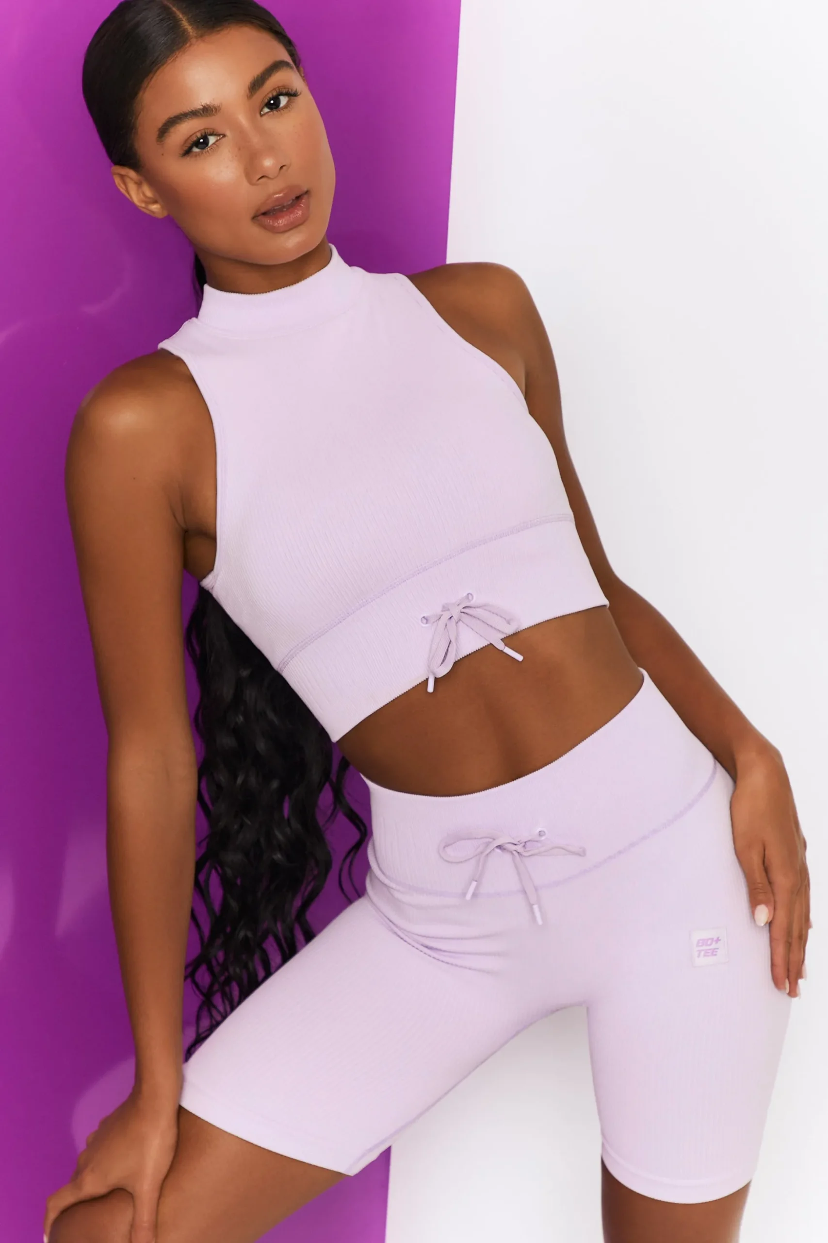 Oh Polly Women'S Clothing Sale - $65 And Under | Women'S Clothing Sale - $40 And Under^Miles Ahead Ribbed High Neck Crop Top in Lilac