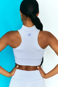 Oh Polly Women'S Clothing Sale - $65 And Under | Women'S Clothing Sale - $40 And Under^Miles Ahead Ribbed High Neck Crop Top in Cool Blue