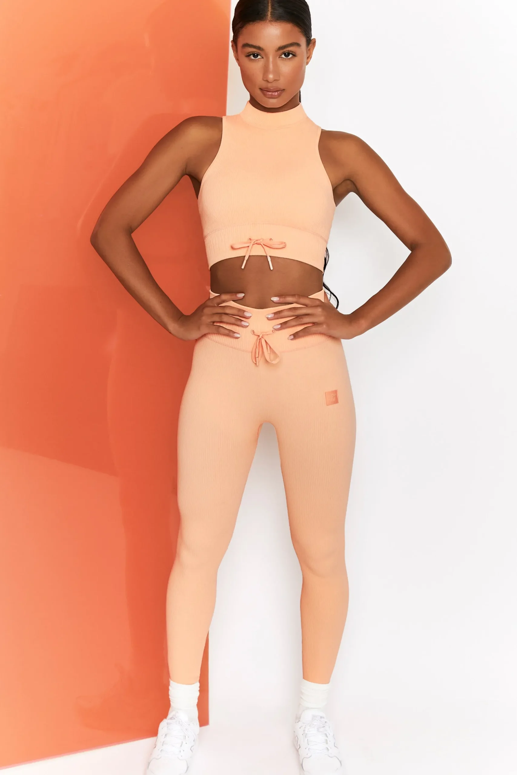 Oh Polly Women'S Clothing Sale - $65 And Under | Women'S Clothing Sale - $40 And Under^Miles Ahead Ribbed High Neck Crop Top in Peach