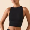 Oh Polly Tops^Modal Boat-Neck Tank Top in Black