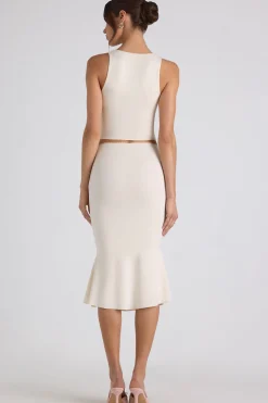 Oh Polly Co-Ords | Tops^Modal Bow-Detail Crop Top in Ivory